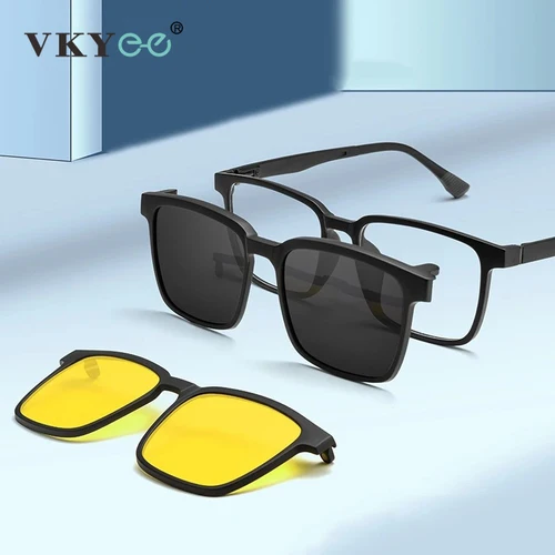 Imagen 2 del producto VICKY gafas graduadas magnéticas abatibles con Clip para hombres y mujeres TR90 gafas de sol polarizadas para miopía gafas de lectura de visión nocturna 2191