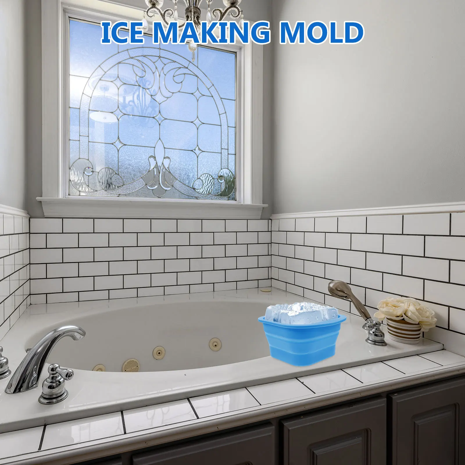 

Extra Large Silicone Ice Mold Foldable Easy Release for Ice Bath Cold Plunge Cube Making Reusable Nonstick Compact Size