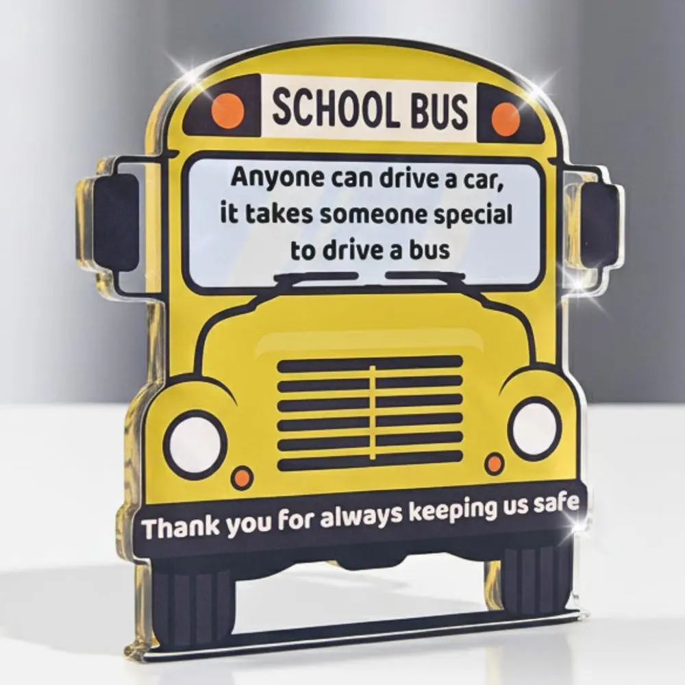 School Bus Driver Appreciation Acrylic Sign, Christmas Birthday Retirement Gifts for Men Women