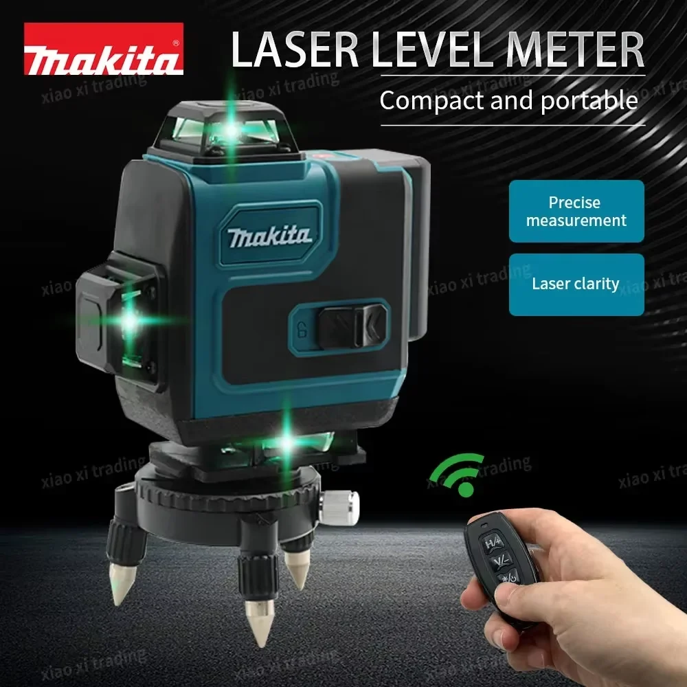 Лазерный уровень Makita, 16 линий, зеленый луч, самонивелирующийся на 360 градусов