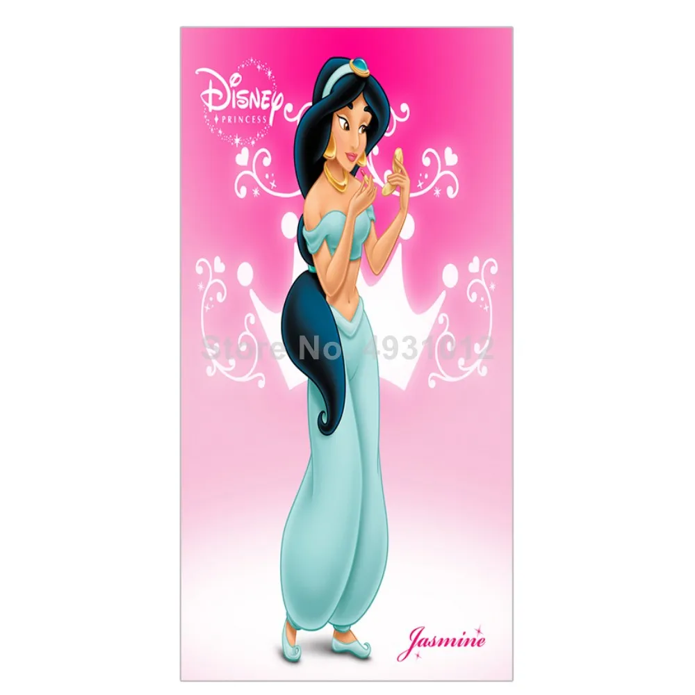 

2024 Disney Cute Princess Jasmine Cinderella Boy Girl Baby Bath Towel Child Kids Children Swimming Beach Towel Gift 75X150cm