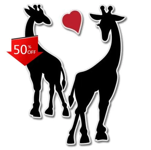 

Giraffes Pair Unique Bumper Laptop Car Motor Home Waterproof Vinyl Decal Decoration Aesthetic Trendy Retro Vintage