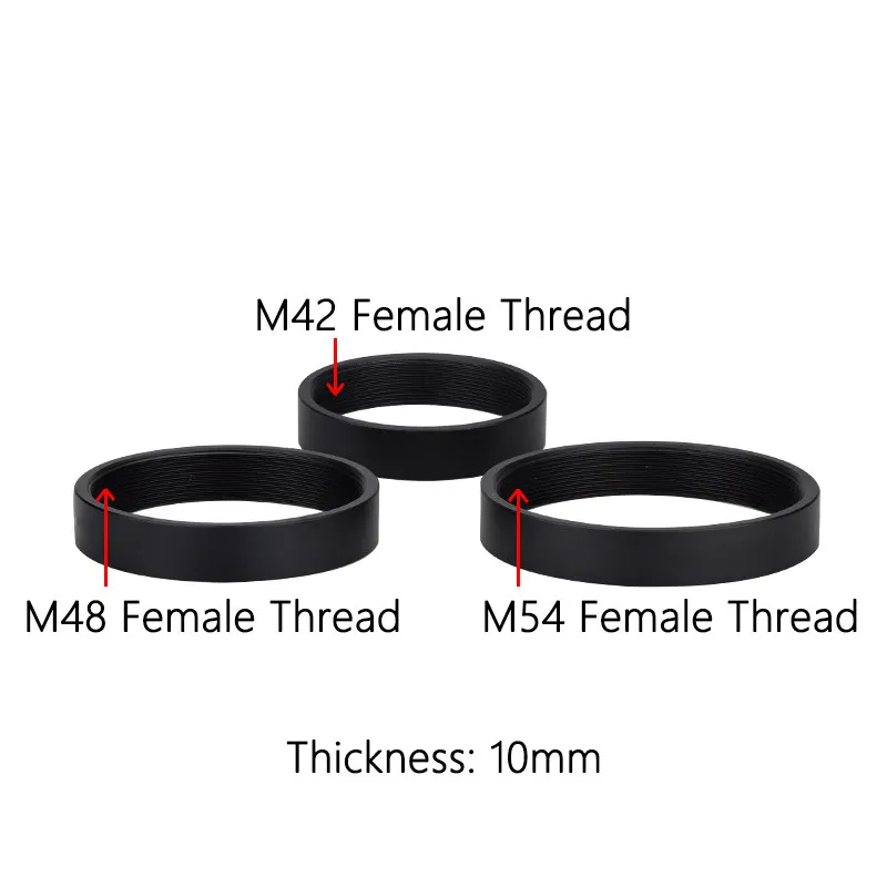 1PCS M42/M48/M54x0.75mm Internal Thread 10mm Thickness Extension Adapter Ring for Astronomical Telescope