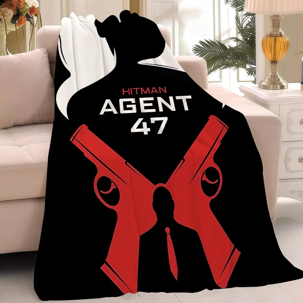 Game A-Agent 47 Hitman Blanket Warm And Soft Suitable For Bedroom Living Room Sofa Bed Office Travel Camping