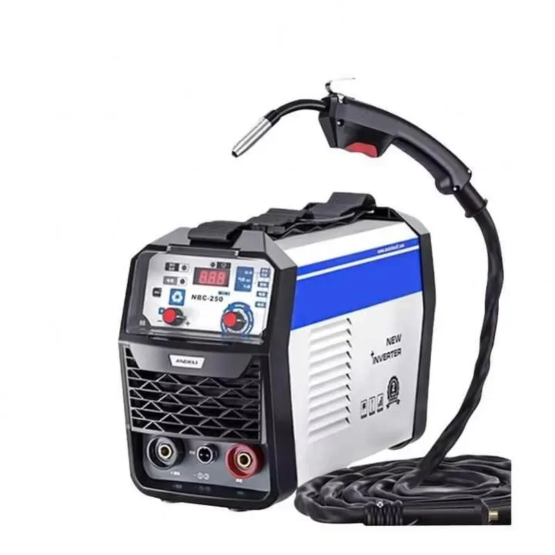 220V Mini Semi-Automatic MIG Welding Machine 250ME Gas Flux Core Wire Inverter 1KG Capacity MIG Welder Engine Core Components