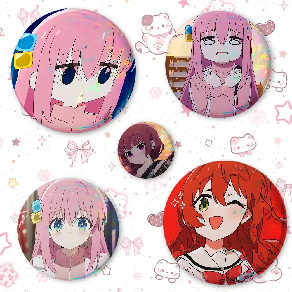 B-BOCCHI T-THE ROCK Mixed Theme Round Button Badge Set Anime Cartoon Music Game Fashion Pins For Bags Clothes Accessories