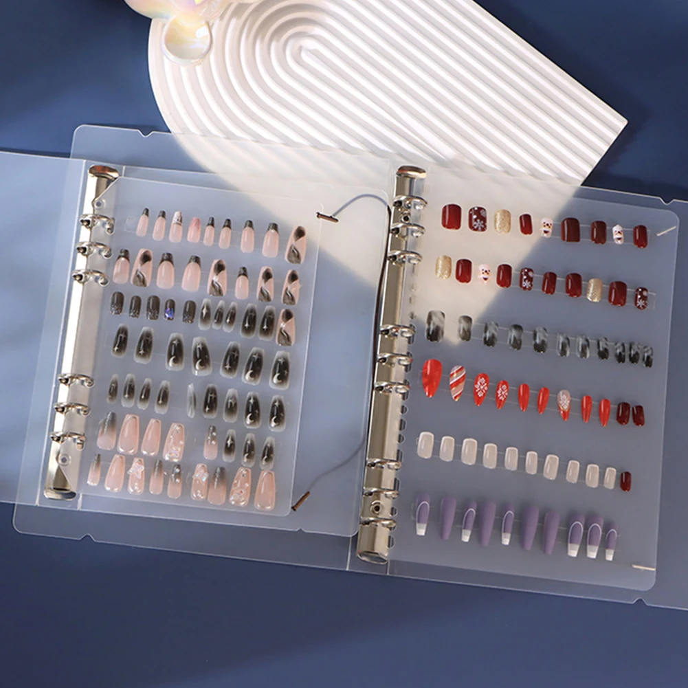 Nail Art Ring Binder DIY Nail Art Notebook Multi-Function Nail Art Collection Binder Fake Nails Display Book for Beginners