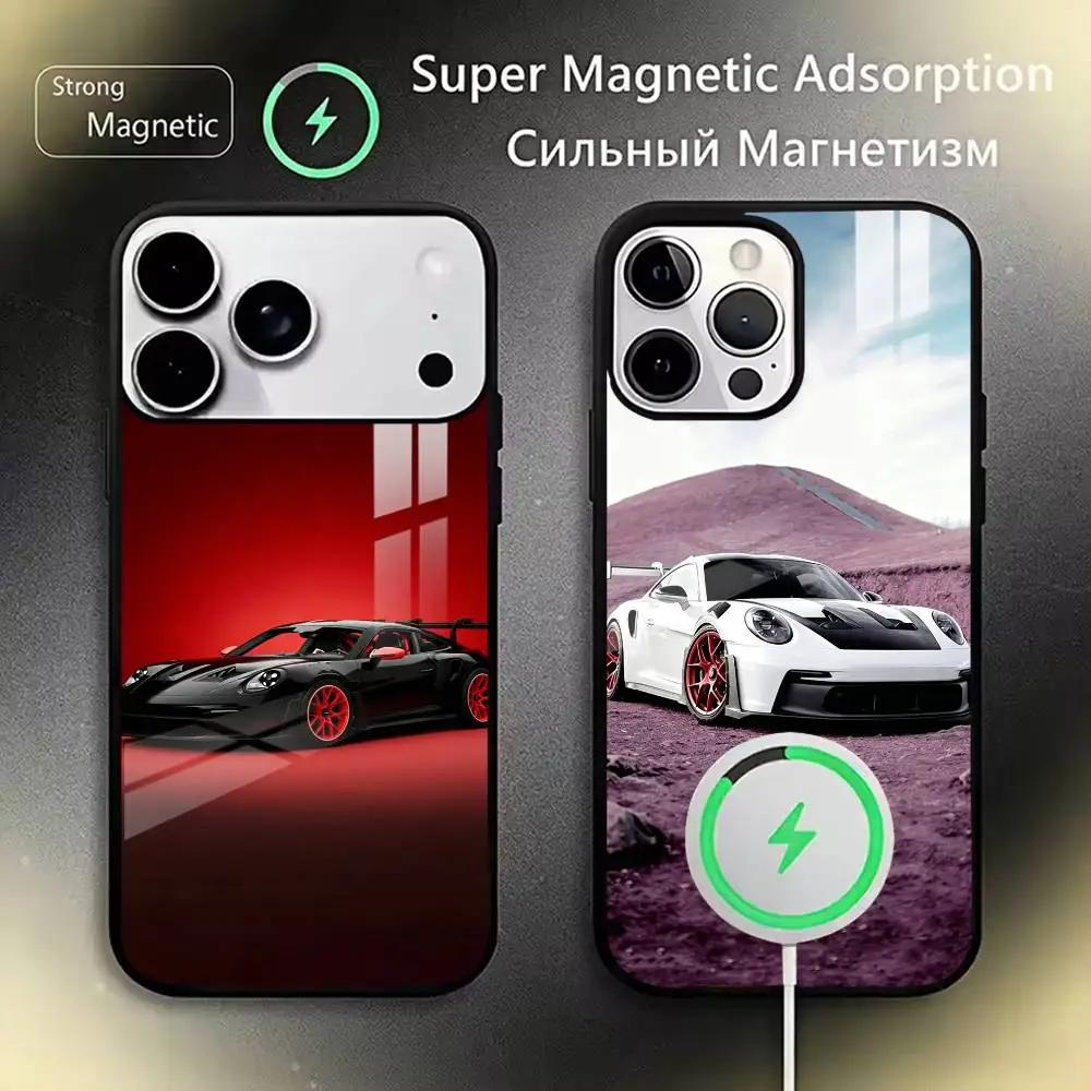 

GT3 RS Car Phone Case For iPhone17,16,15,14,13,12,11 Plus,Pro Magnetic For Magsafe Wireless Charging