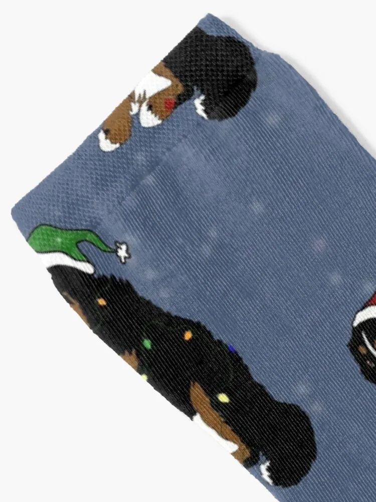 Christmas Holiday Bernese Mountain Dog Pattern Socks snow New year's Socks Ladies Men's