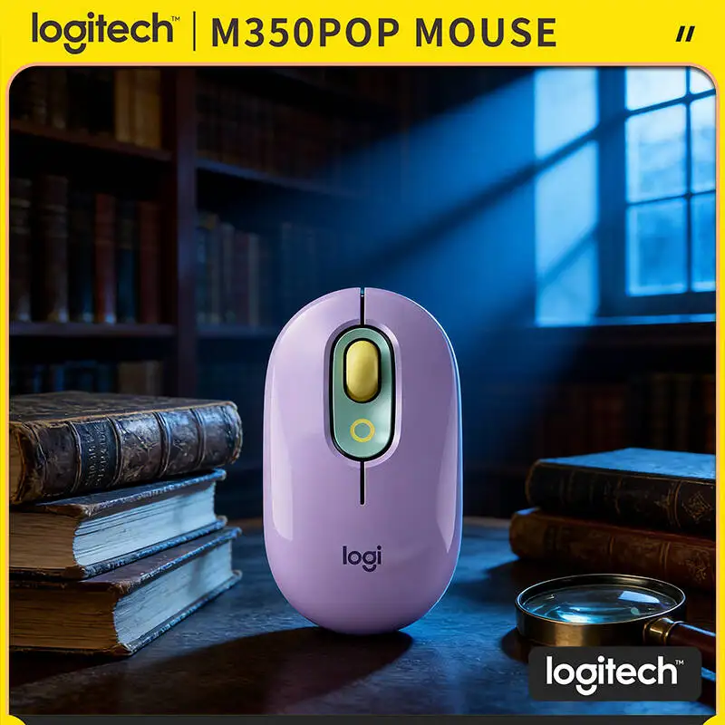 

Мышь Logitech M350 POP Pebble, оптическая, 1000 DPI, USB, нано-приемник, магнитное крепление, для дома, офиса, учебы