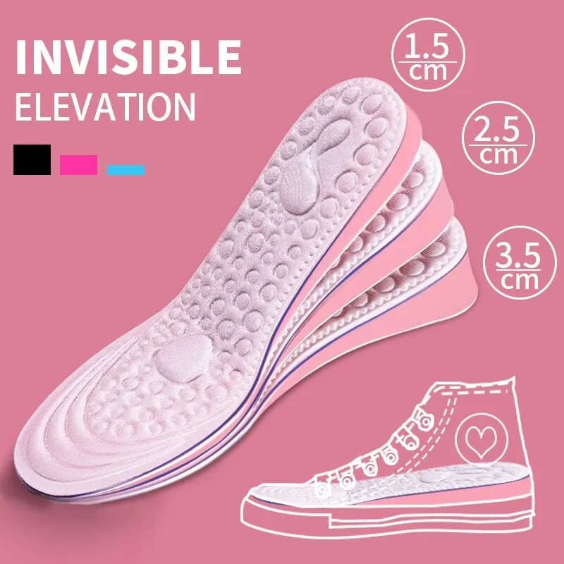 

1Pair Height Increased Insoles for Women Shoes Inner Sole Shoe Insert Lift Heel Comfort EVA Heightening Feet Care Insoles