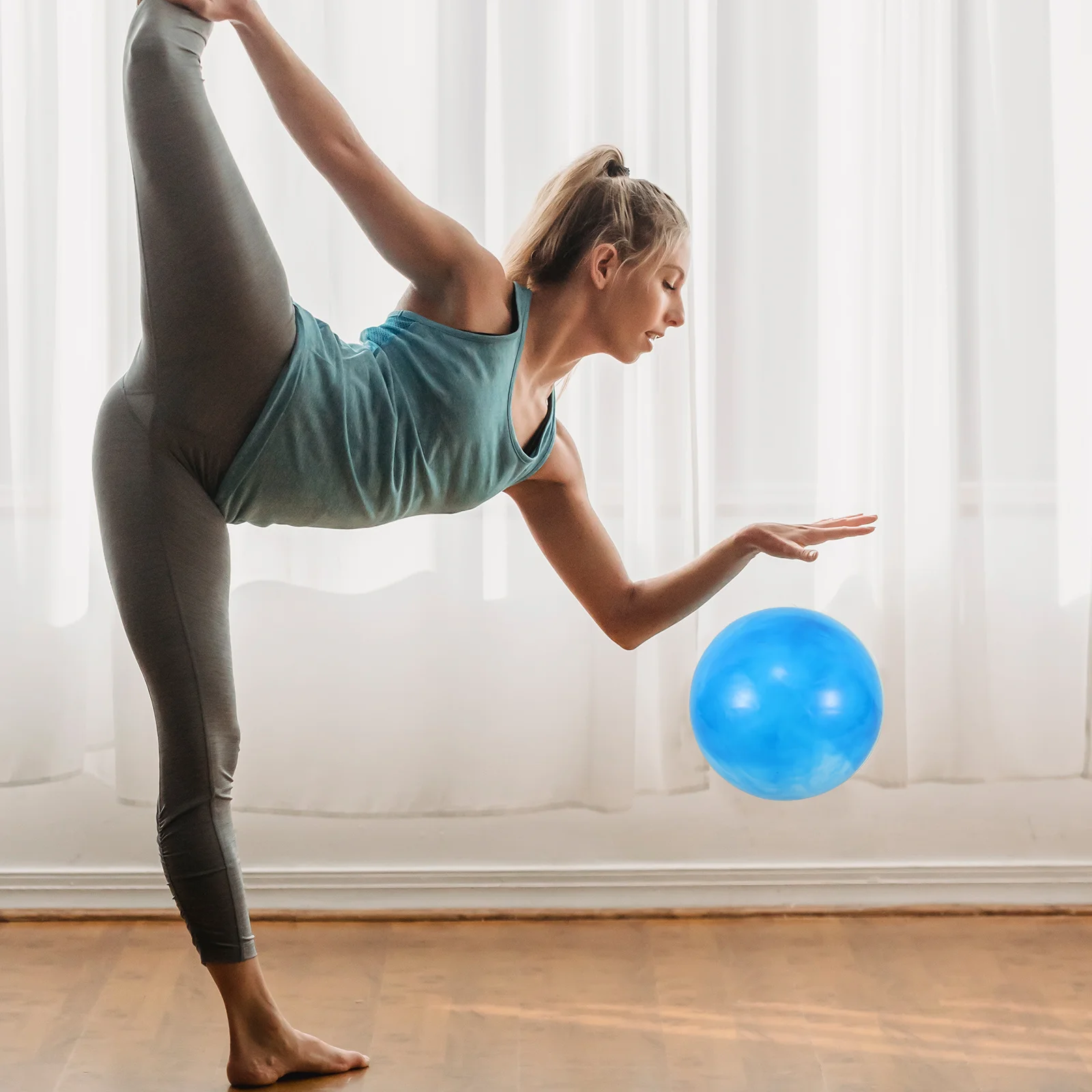 

Non Slip Yoga Ball for Core Workout Small PVC Exercise Ball Mini Gym Ball for Stability Training Home Workout