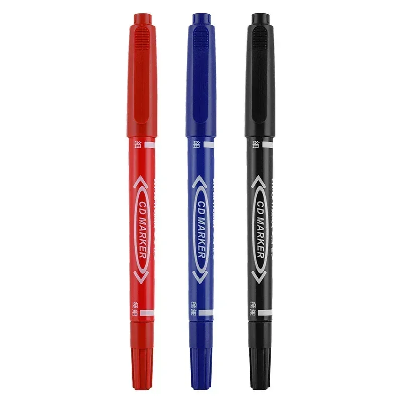 5/10 Pcs markers pen Double headed Permanent Marker Black/Blue/Red Oil Marker Pen Marker Ink Stationery School & Office Supplies image 5