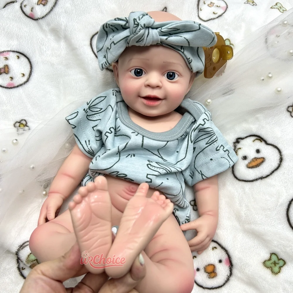 18 pulgadas bebé chico flexible de silicona renacido muñeca cuerpo completo impermeable realista hecha a mano muñeca piel 3D día de la madre regalo coleccionable