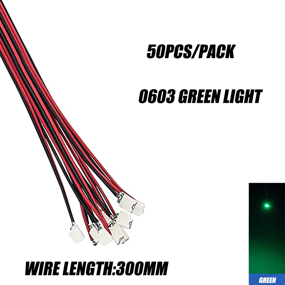 50 Teile/beutel 0402 0603 DIY SMD Lampe Wired Micro Litz Led Vorgelötet Chip Wired 3V Eisenbahn Modell spielzeug Licht DIY Führt Drähte 30cm