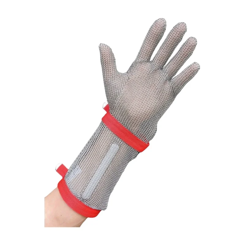 

Высокопрочные перчатки-кольчуги из нержавеющей стали 304/316L с длинными рукавами для разделки мяса и обеспечения безопасности на стройке