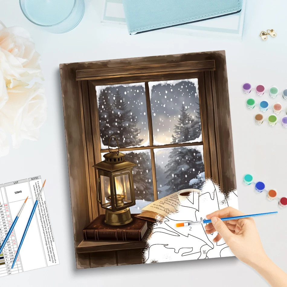 GATYZTORY Painting By Numbers With Canvas Frame Easy Art Supplies With Frame Landscape Livingroom Decorations For Home Art Stuff