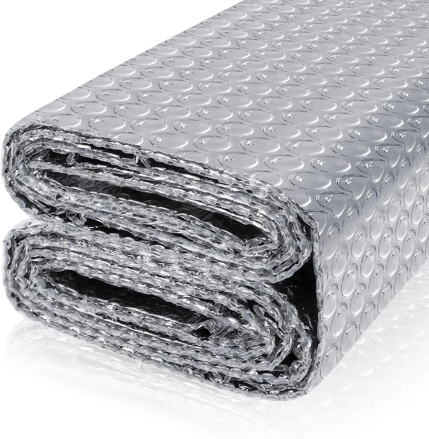 

Reflective Bubble Insulation Sheet, Double Side Aluminum Foil, Thermal Radiant Barrier for Windows, RV, Roof, Garage (23.6IN x 10FT)