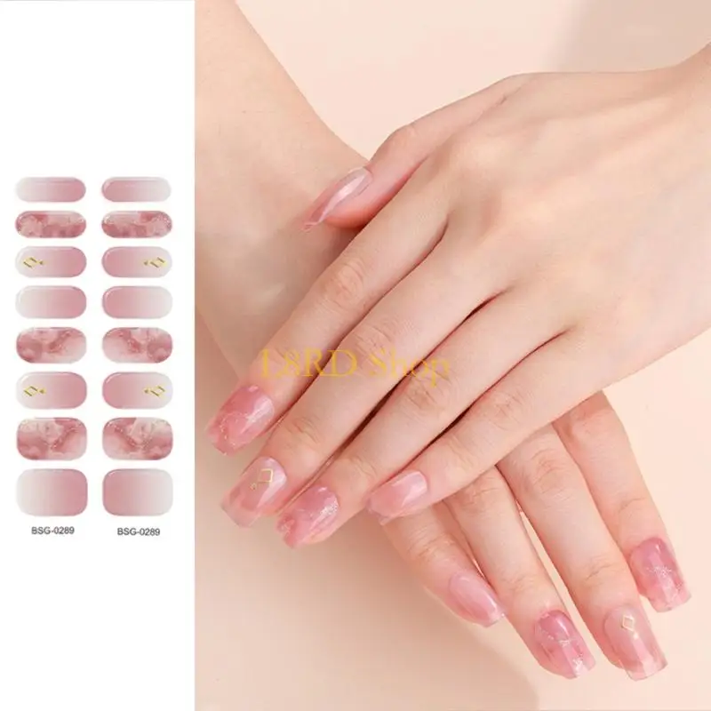 L8rd semi-durcisse en gel bandes vernis à ongles gel ongles enveloppement enveloppes en gel autocollants