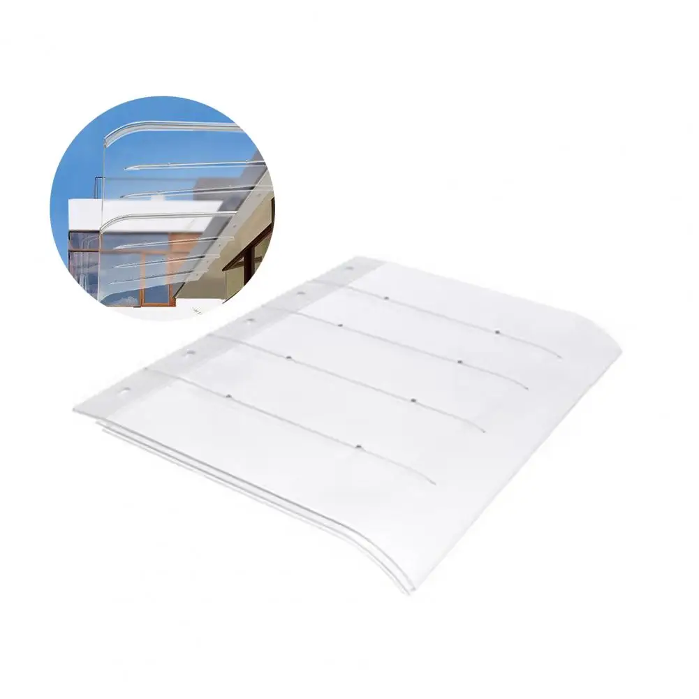 Plastic Rain Cover Elegant Front Door Canopy Awning for Rain Snow Sun Protection Stylish Patio Porch Balcony Cover for Outdoor