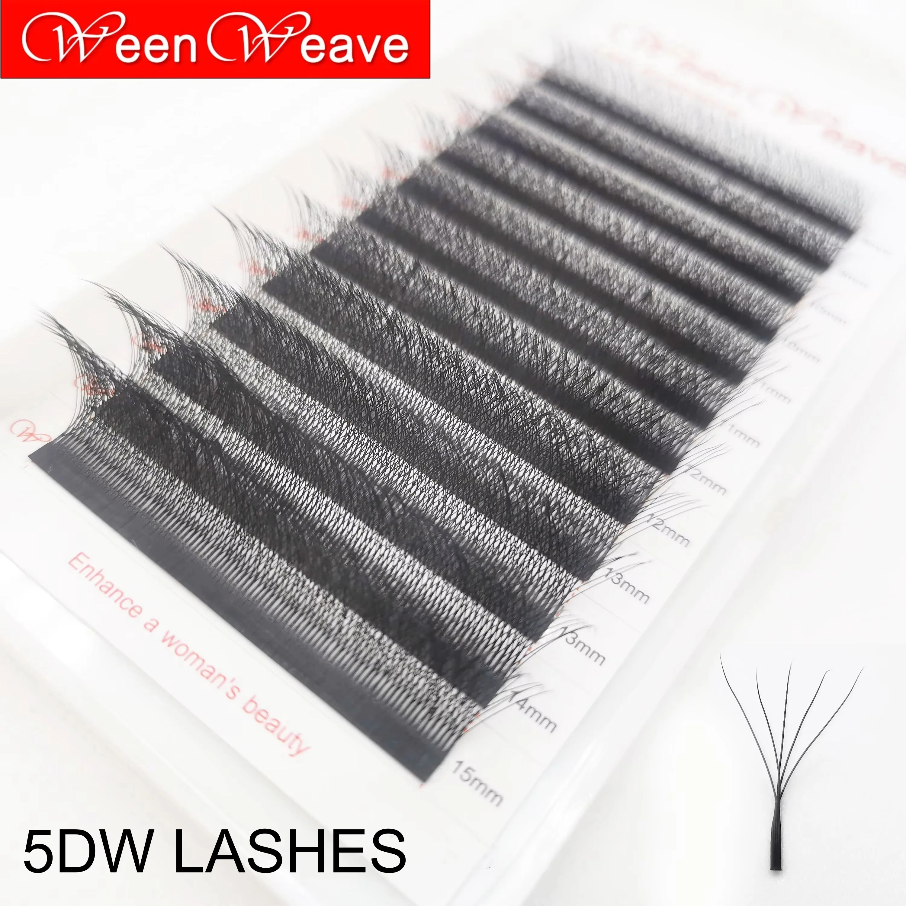 WeenWeave Cilios 5D W-shaped Eyelash Extension Automatic Flowering W Lashes C/D Curl High Quality Individual Fake Eyelashes