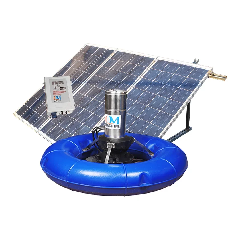 1100w Aeration System Big Flow Solar Powered floating aerator for pond fish