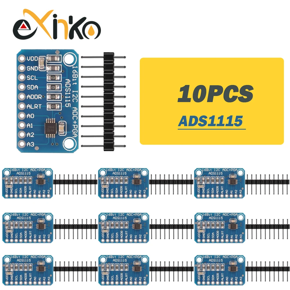 1–10 Stück ADS1115 ADC ultrakompaktes 16-Präzisions-ADC-Modul-Entwicklungsboard