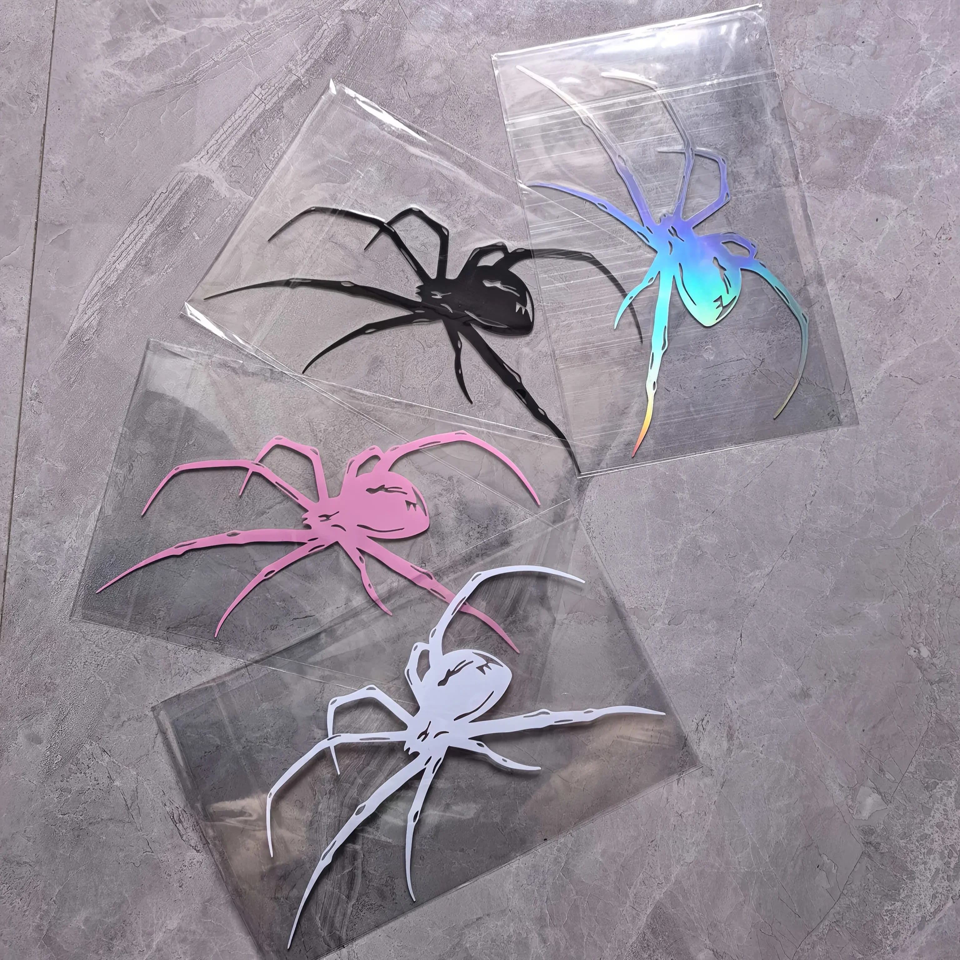 Horror Spider Silhouette Sticker, Holographic Waterproof Decal For Car Motorcycle Laptop Water Bottle