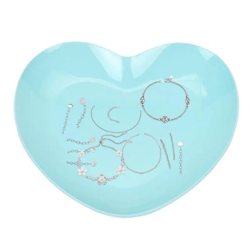 Jewelry Organizer Trays Heart Shaped Metal Jewelry Organizer Dish Trinket Bowl Earring Holder Aesthetic Jewelry Dish For