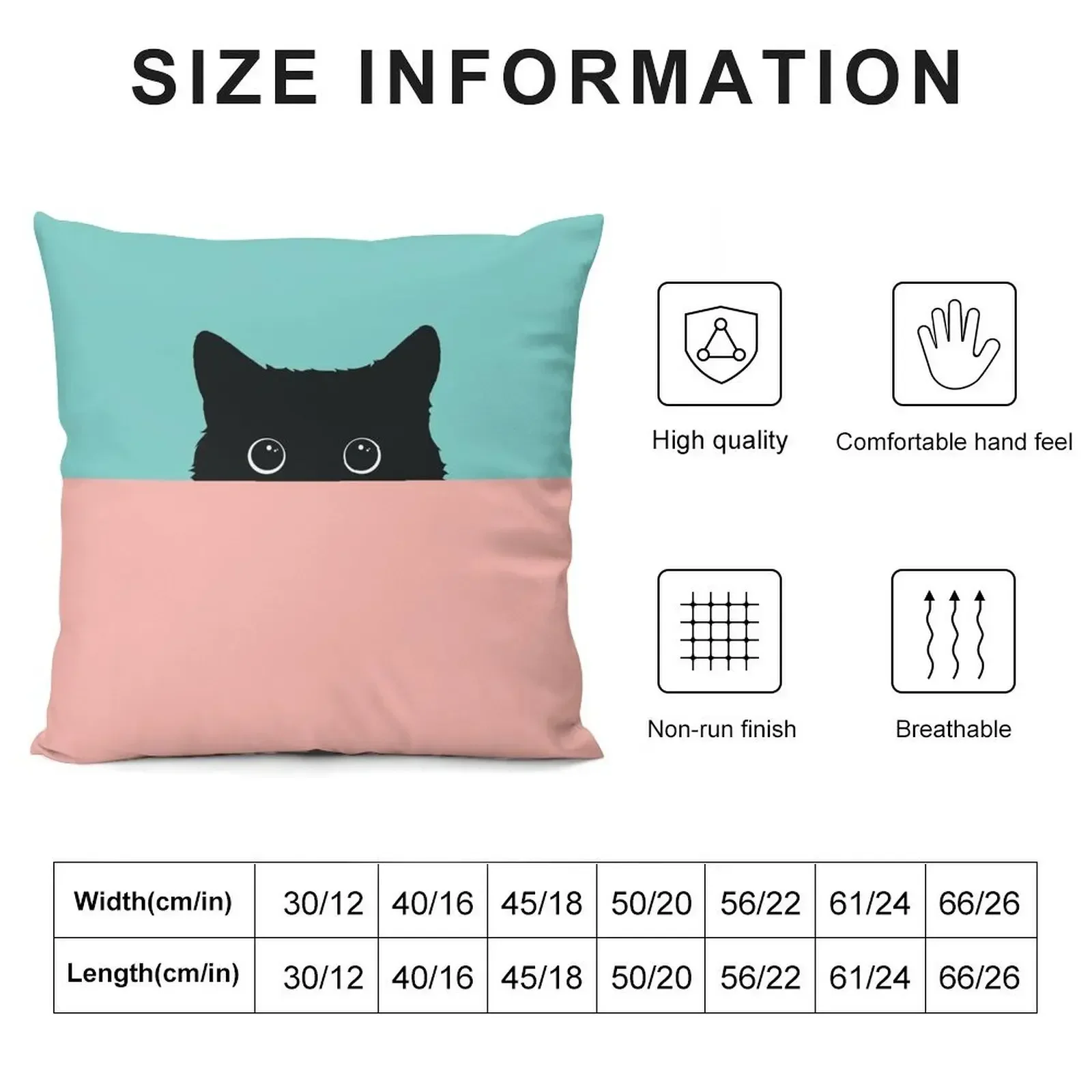 Peeping Black Cat in Retro Color Combo Throw Pillow Sofa Decorative Covers Sofa Cushion Cover New year pillow