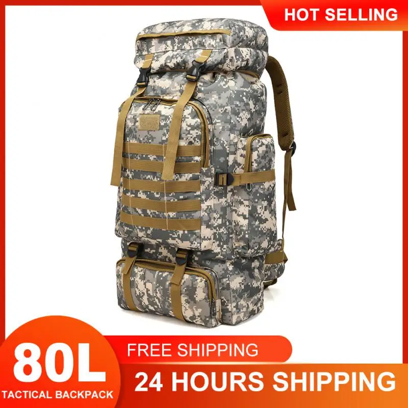 80L Tactical Backpack Camping Hiking Camping Fishing Trekking Hunting Bag Comfortable Outdoor Climbing Bag First Aid Equipment