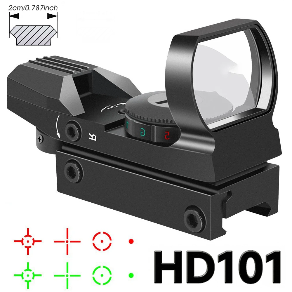 Collimateur réflexe à 4 réticules HD101, vue optique tactique, point rouge vert, lunette de visée compacte haute définition, jouet, offre spéciale
