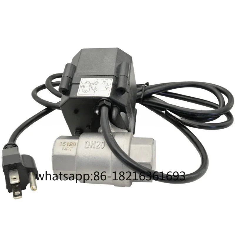 

2 way 3/4" inch normal closed motorized stainless steel ball valve 220V with 3 flat pin American plug