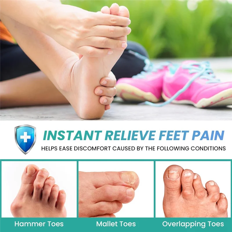 

A75X Top Hammer Toe Straightener Corrector - Toe Corrector(12Pcs, Nude), Gel Toe Splint Relief For Bunion Medium Size