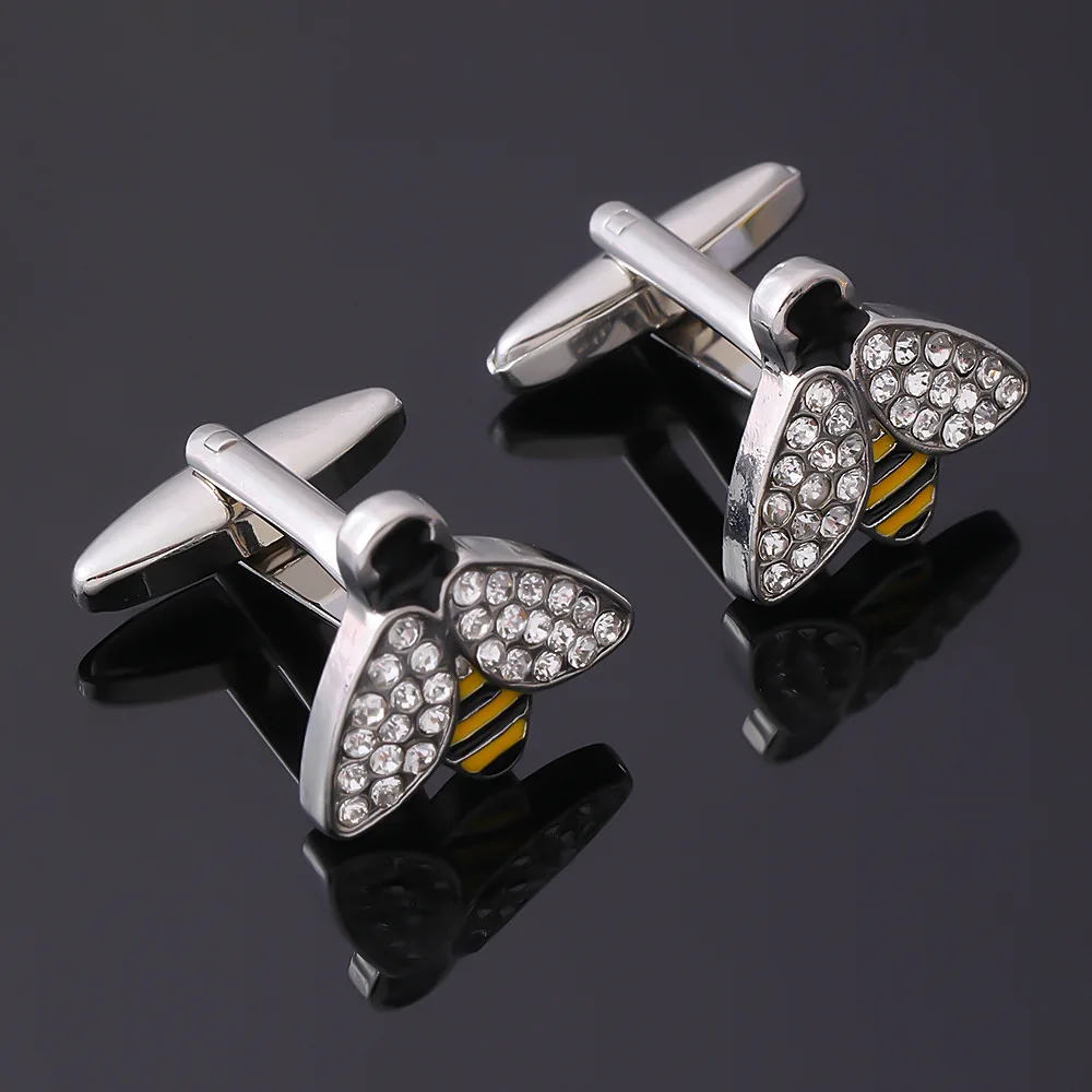 

Creative Cute Bee Cufflinks Party Wedding Ball Birthday Men's French Business Trend Cufflinks Exquisite Jewelry Accessories Gift