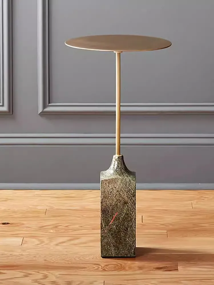 Modern Light luxury Simplicity Creativity Marble Small side table Living room Home use Round shape Design Ironwork Tea table