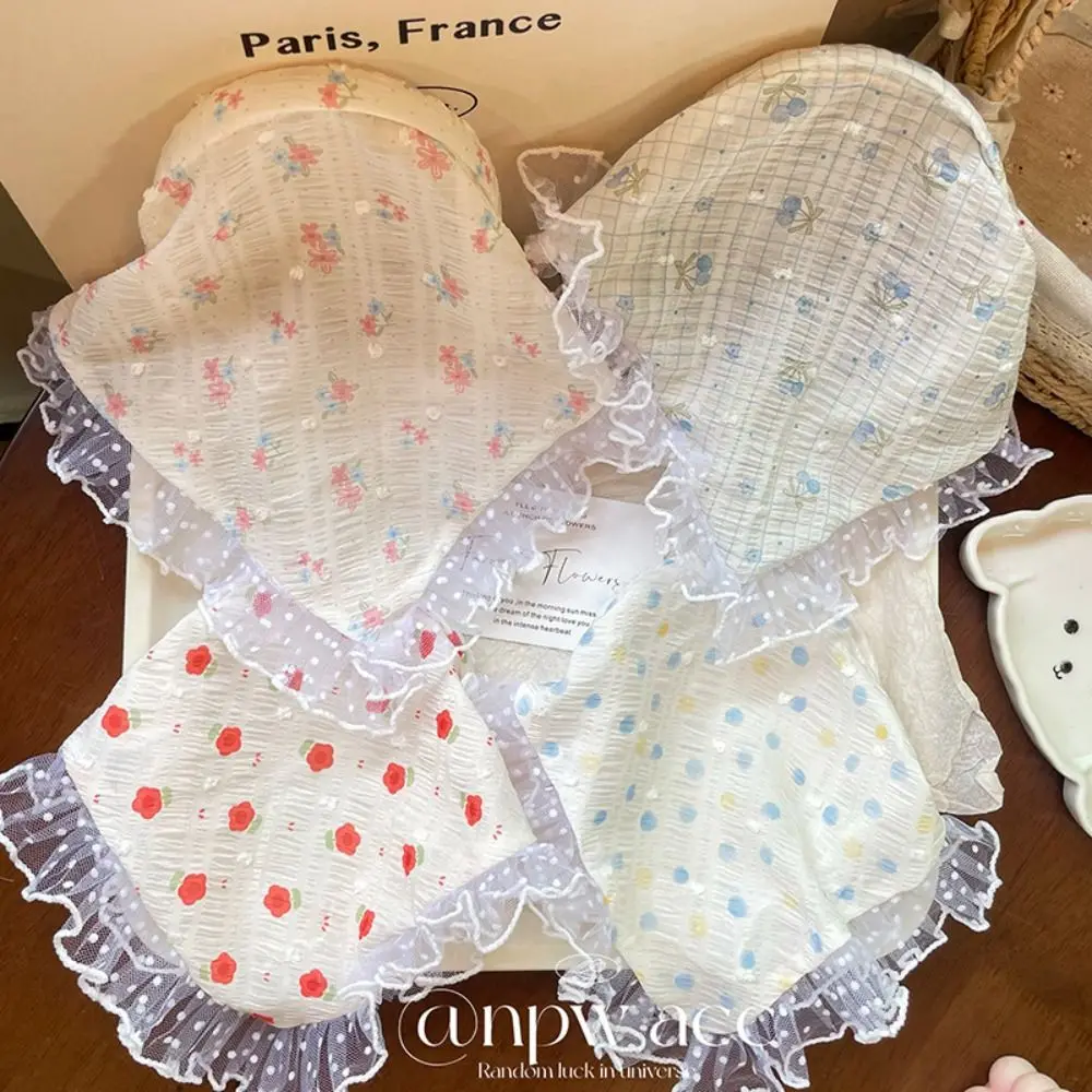 

Popular French Style Triangle Scarf Headband Triangle Lace Hair Hoops Floral Sun Protection Hair Band Women