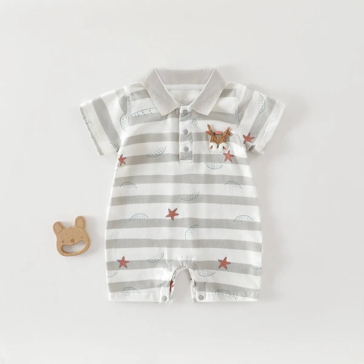 Newborns Pure Cotton Moisture-wicking Bodysuit 6-18M Baby Boy Girl Summer Lightweight Breathable Onesie Infant Stylish Romper