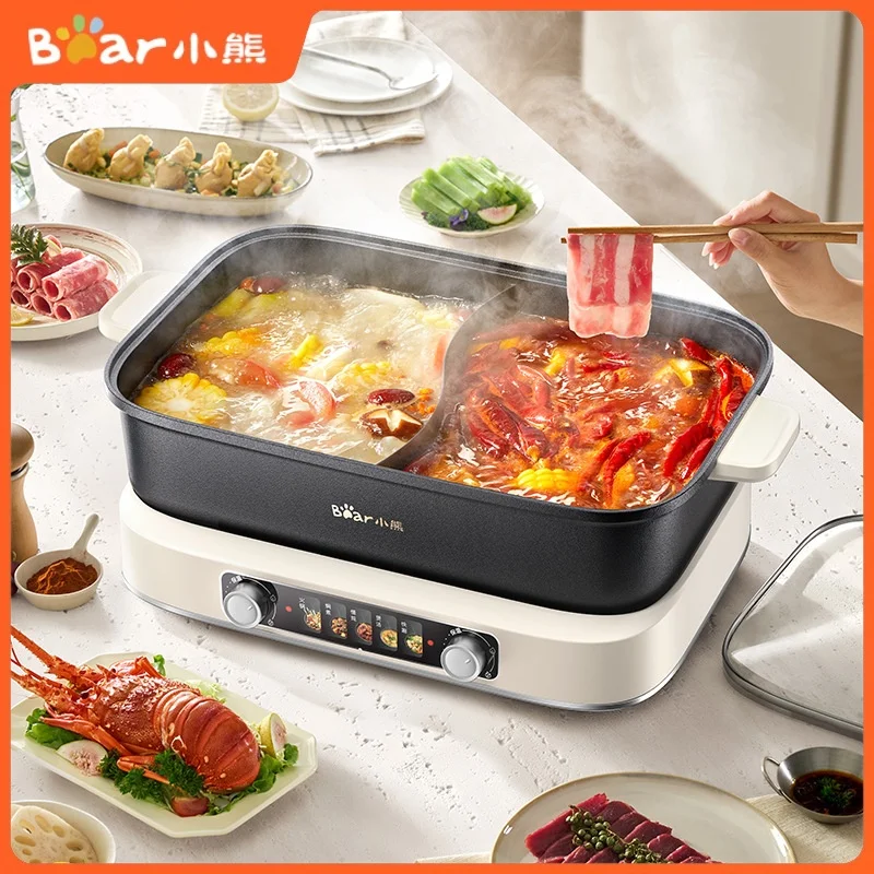 Olla Eléctrica de 8L, Tipo Split, Multifuncional, de Gran Capacidad, para Cocinar y Hervir, con Doble Sabor