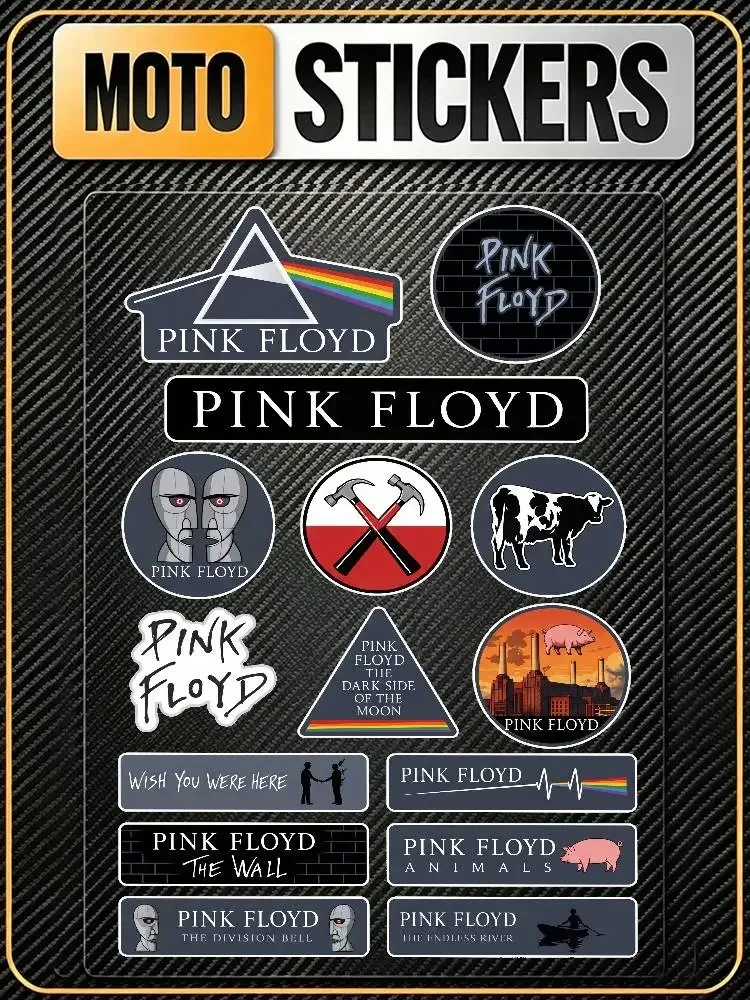 Pink F-loyD- Vinyl All Purpose Reflective Scratch Blocker Decal Car Bike Helmet Cup Refrigerator Decorative Stickers