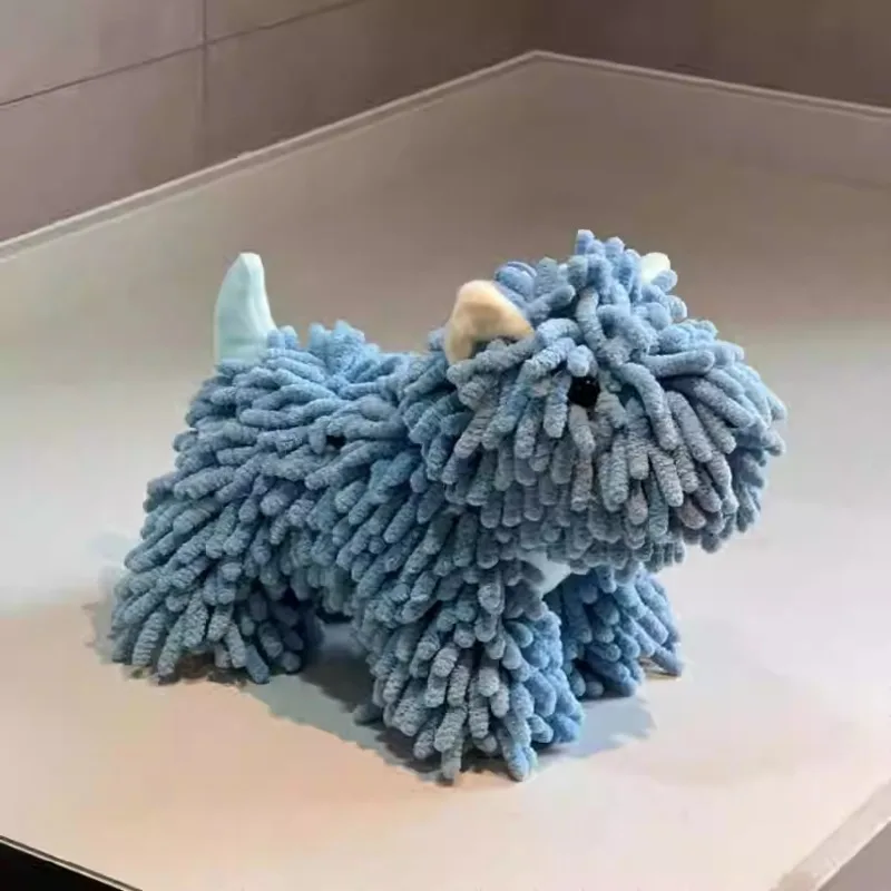 Cute Dog Shaped Chenille Hand Towel, Quick Dry Absorbent Soft Towel for Bathroom Kitchen Household Cleaning & Decoration