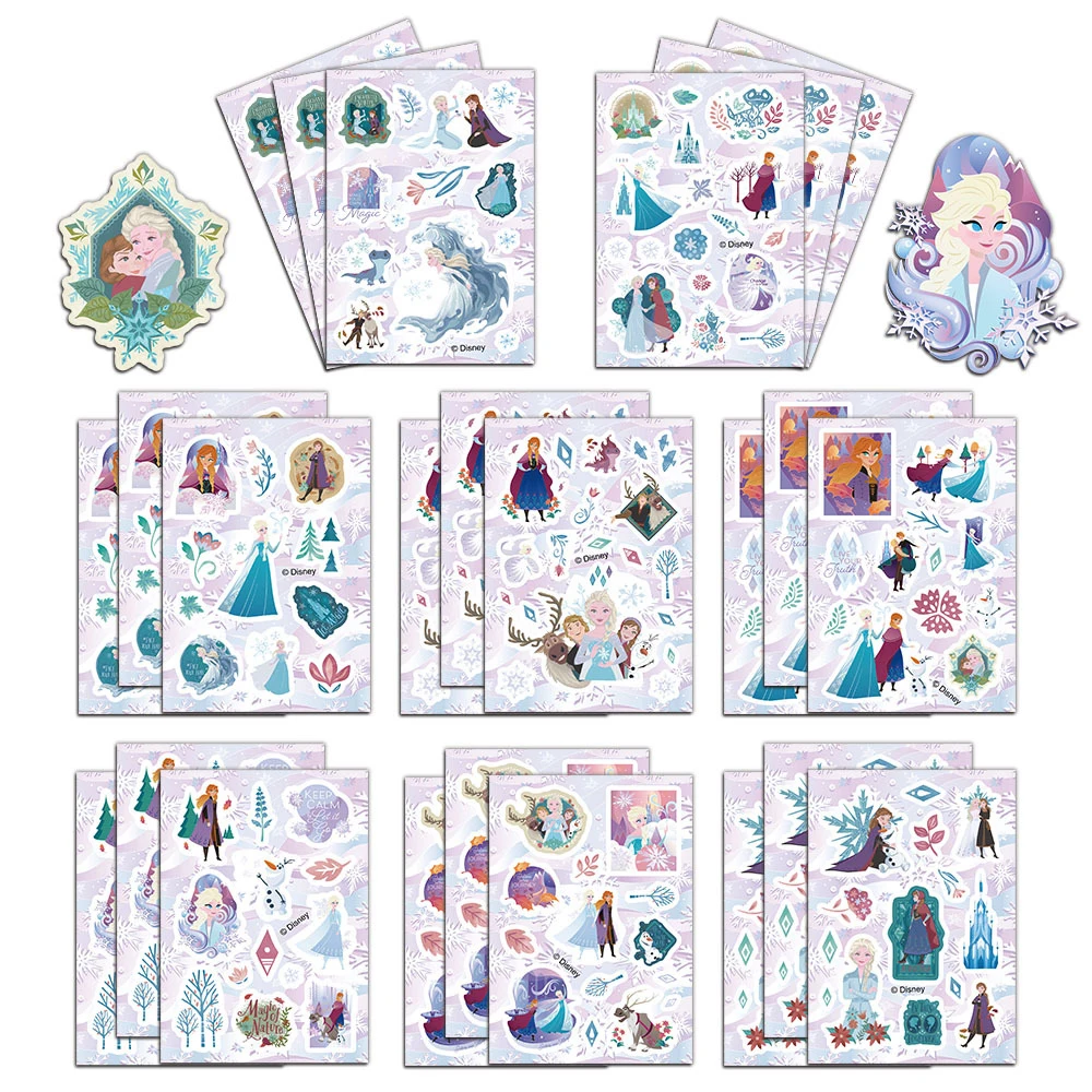 8/16sheets Cute Disney Movie Frozen Stickers Cartoon Anime Princess Elsa Anna Decals Water Bottle Phone Laptop Sticker Kids Toy