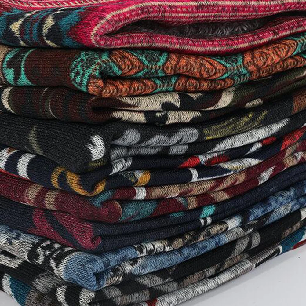 

Warmer Thickened Winter Scarf Soft Warm Patterned Bib For Winter Scarf Outdoor Sports Skiing Camping Hiking Use