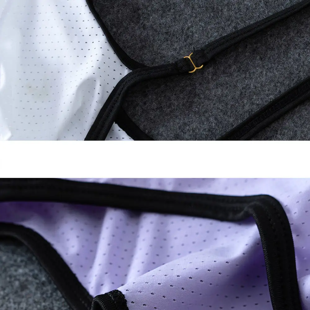 Mens Hollow Mesh Briefs Breathable Nylon Underwear Stylish Contrast Waistband Buckle Sexy Bikini Panties For Summer