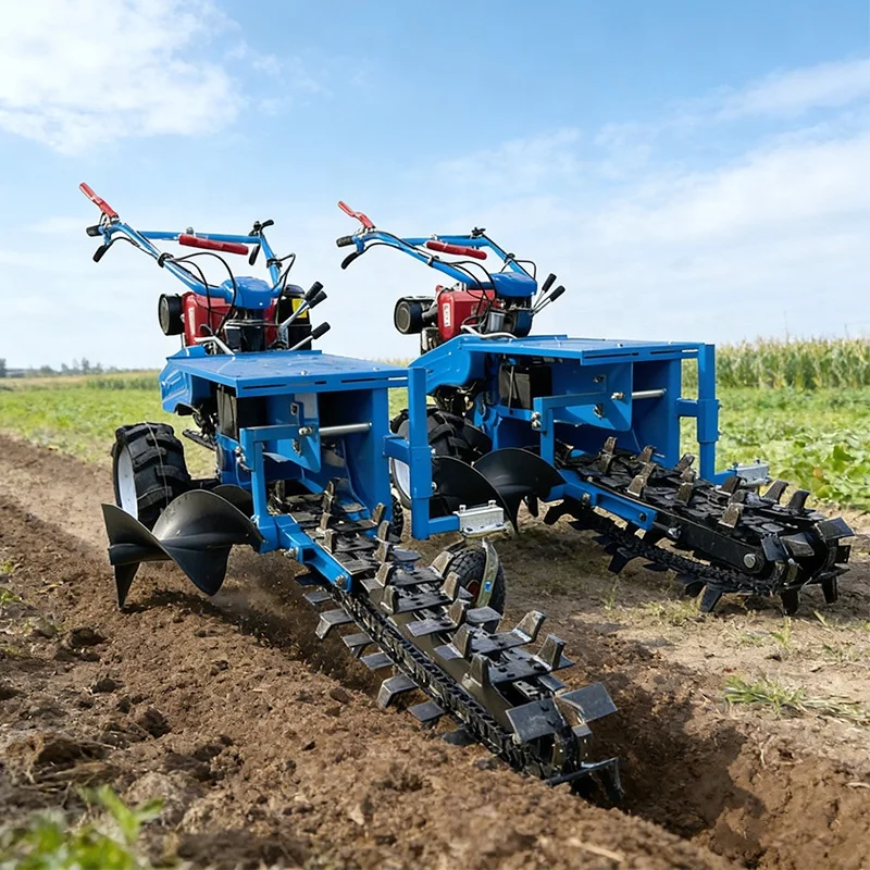 Handheld Chain Trencher Machine With 100cm Max Trench Depth, Trench Digging Machine For Municipal Utility Pipeline Construction