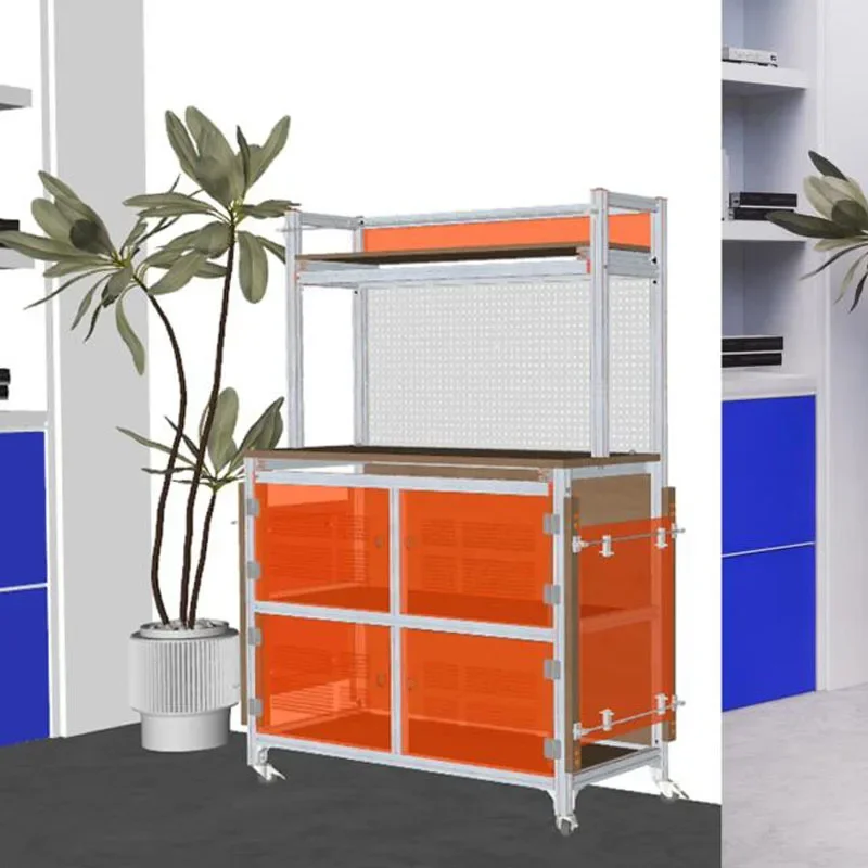 Multi-layer shelf Birch display cabinet Ocean plate workbench Aluminum profile storage cabinet Acrylic display rack