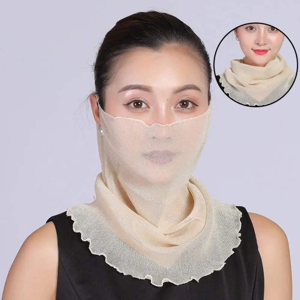 

Floral Print Sun Protection Face Mask Breathable Fabric Quick-Dry Breathable Face Scarf UV Protection Thin Texture Neck Cover