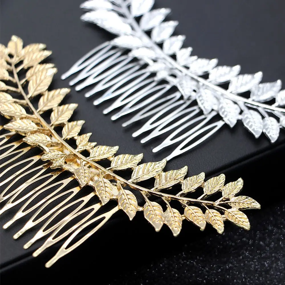 Alloy Disk Bride Hair Comb Headdress Wedding Bridesmaid Leaves shape Disk Hair Hair Comb Leaves headwear Hairpins