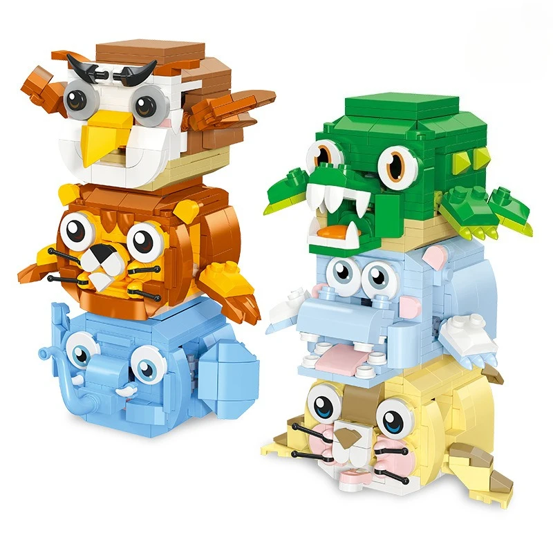 Juguete 59153, Bloques de Construcción de Partículas Pequeñas para Armar Animales, Divertido y Antiestrés, Juego de Apilamiento