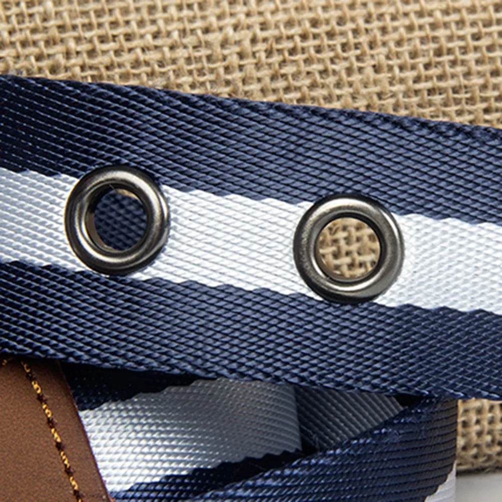 

Mens Nylon Canvas Style Belt Waist Belt Blue White Lightweight Durable Sweat Evaporation Breathable